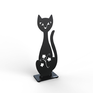 Lonneberg Katt 30 cm, svart struktur