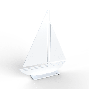 Lonneberg Segelbåt 35 cm, vit