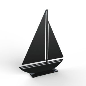 Lonneberg Segelbåt 35 cm, svart struktur