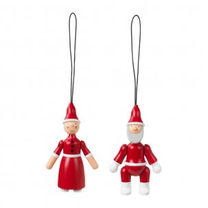 Kay Bojesen set Jultomten och Tomtemor, Röd/Vit hängande