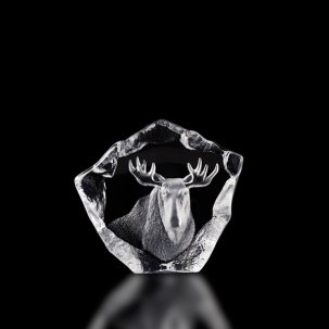 Målerås Glasblock Älg Wildlife 15,5x14 cm