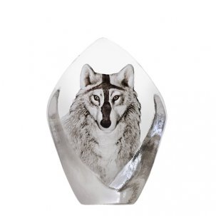 Målerås Glasblock Varg Wildlife, Målad 10x14 cm