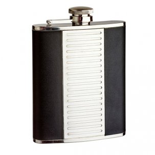 Dorre Fickplunta 1,8 dl svart läder rostfri