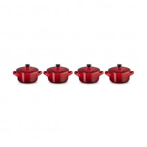 Le Creuset Stengodsgryta Mini Rund 10 cm 4-pack, Cerise