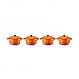 Le Creuset Stengodsgryta Mini Rund 10 cm 4-pack, Volcanic