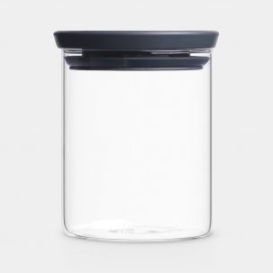 Brabantia Glasburk stapelbar 0.6 liter glas med lock grå