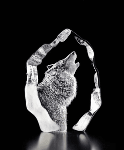 Målerås Glasblock Varg Wildlife 9x12 cm