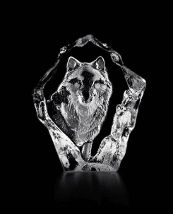 Målerås Glasblock Varg Mini Wildlife 5x6,5 cm