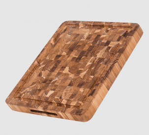 TeakHaus Skärbräda med Juicekanal och Handtag 41x31 cm, Ändträ