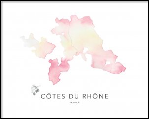 Wineprints Akvarell Côtes-du-Rhône Sud (40x50)