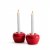 Born in Sweden Äpple Ljusstake liten 2-pack röd