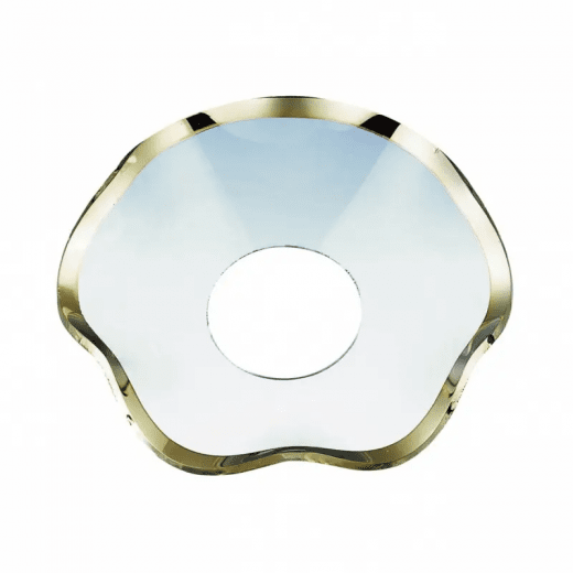 Nybro Ljusmanschett klar vågig guldkant 65 mm
