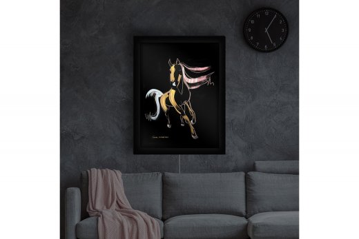Shimmer Horse Tavla belyst Sara Woodrow 52,5 x 70 cm
