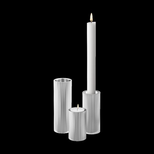 Georg Jensen BERNADOTTE TEALIGHT & CANDLEHOLD STAINLESS STEEL, L, H:140MM