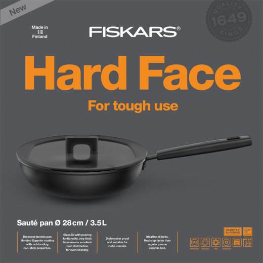 Fiskars Hard Face Traktörpanna 28 cm med lock