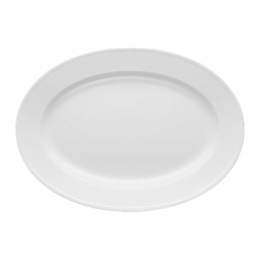 Rörstrand Swedish Grace Fat ovalt 40x29 cm, Snö/vit