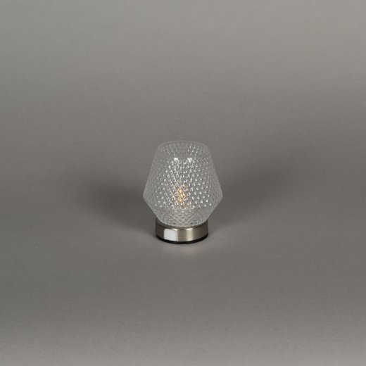 Konstsmide Ljuslykta Led laddbar 10x11 cm, klart glas