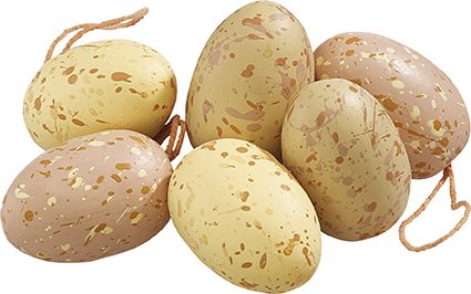 Cult Design Stänk Miniägg 4cm 6-pack, Brun/Guld