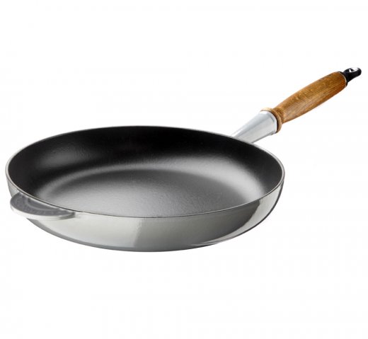 Le Creuset Stekpanna Grey Mist 28 cm med trähandtag