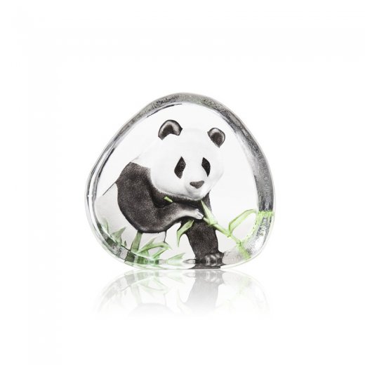 Målerås Glasblock Wildlife Panda, Målad 12,5x12 cm