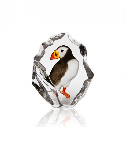 Målerås Glasblock Lunnefågel Wildlife, 10,5x12,5 cm