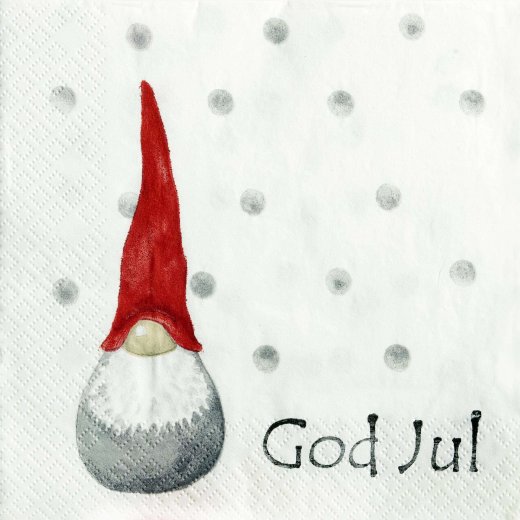 Nääsgränsgården Servetter Dekortomte 1 tomte vit 20 st 33x33cm