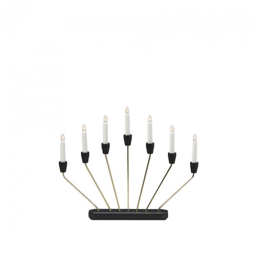 Konstsmide Elljusstake 7 ljus, förmässingad metall