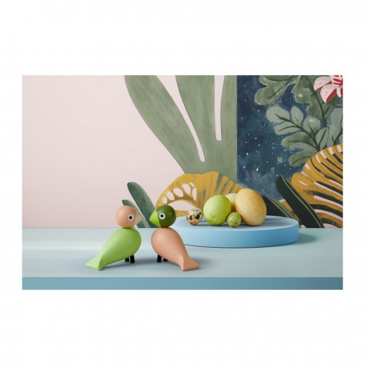 Kay Bojesen Turturduvor Par 9 cm, Ljusgrön/Rosa