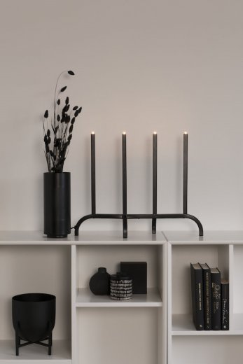 Konstsmide Elljusstake 4 ljus svart metall