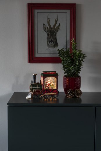 Konstsmide Lok med Tomte, vattenfyllt LED-belysning