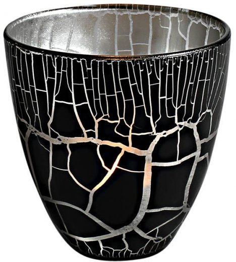 Nybro Croco Ljuslykta 10x10 cm svart/silver