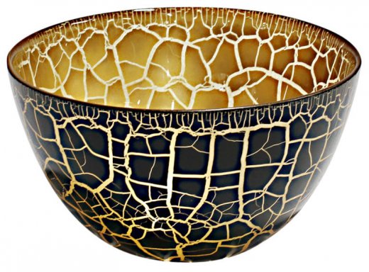 Nybro Croco Skål 11,5x21 cm svart/guld