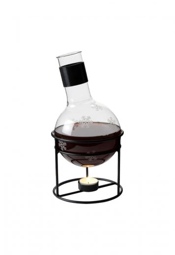 Dorre Snöstjärna Glöggkolv 1,3 liter glas med svart smidesvärmare