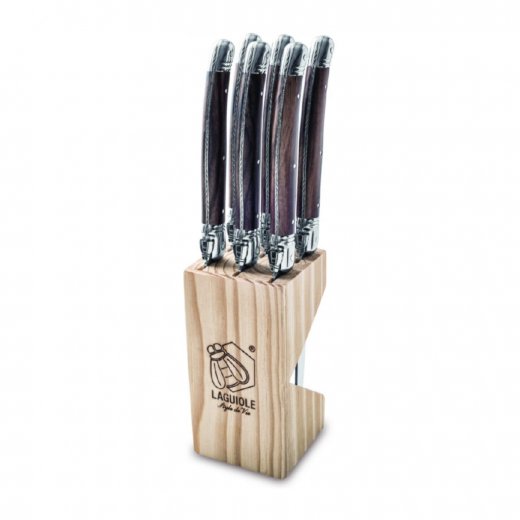 Laguiole Grillknivar 6-pack, Dark Wood