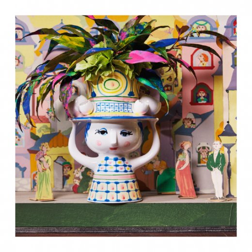 Bjørn Wiinblad Lady With Hat Vas 20,5 cm, Blå