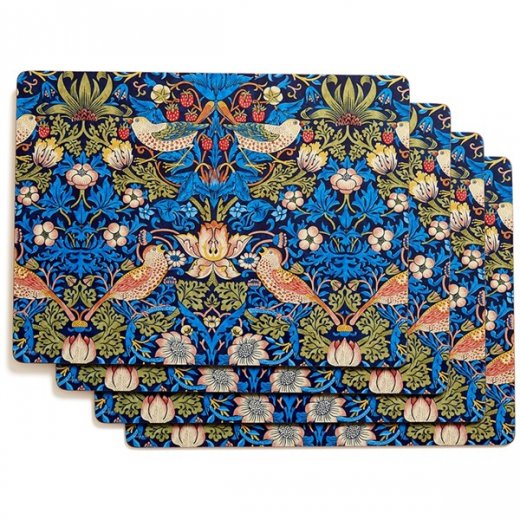Morris & Co Pimpernel Bordsunderlägg Strawberry Thief Blue 4-pack
