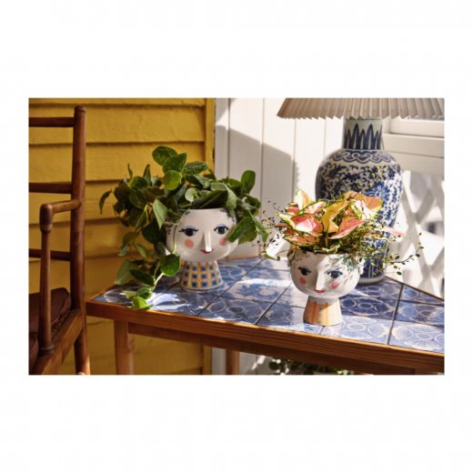 Bjørn Wiinblad Eva Blomkruka på Fot 21 cm, Blå