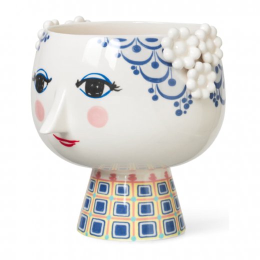 Bjørn Wiinblad Eva Blomkruka på Fot 21 cm, Blå