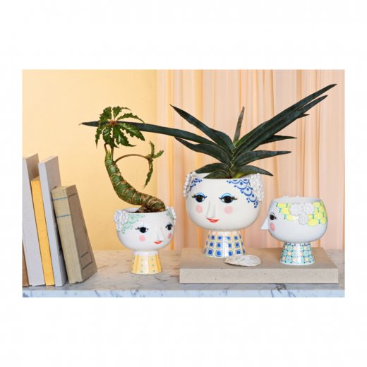 Bjørn Wiinblad Eva Blomkruka på Fot 21 cm, Blå