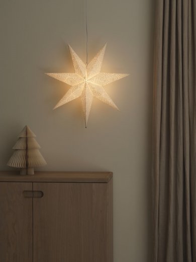 Konstsmide Pappstjärna vit Brodyr 60 cm