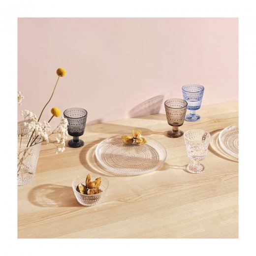 Iittala Kastehelmi dricksglas 26 cl linne på fot 2-pack