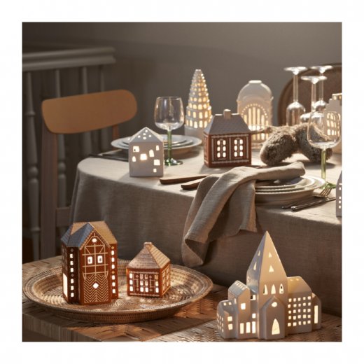 Kähler Gingerbread Ljuslykta Pepparkakshus Liten, Brun