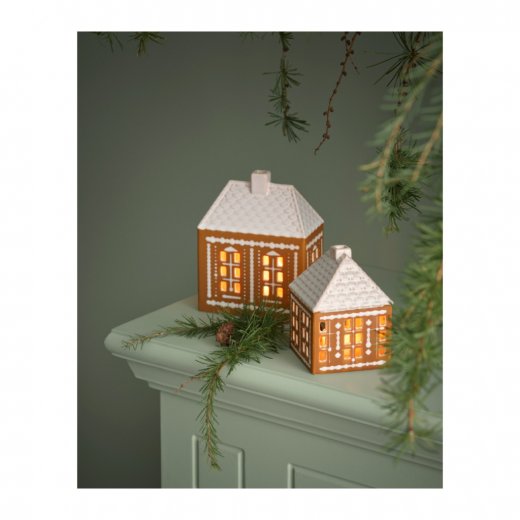 Kähler Gingerbread Ljuslykta Pepparkakshus Liten, Brun