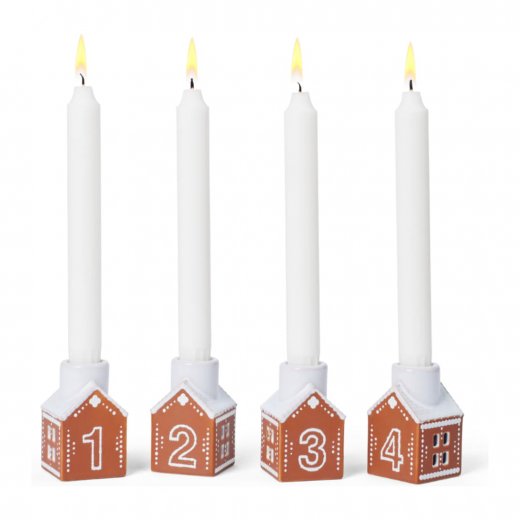 Kähler Gingerbread Adventsljusstake 7,5 cm, 4 delar