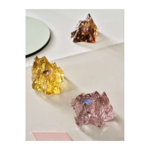 Kosta Boda The Rock Ljuslykta 9,1 cm, Gul