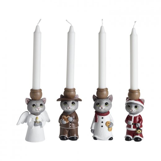 Katt Ljusstake 14,8 cm, Ängel Nääsgränsgården