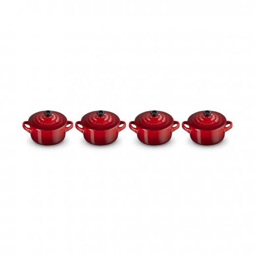 Le Creuset Stengodsgryta Mini Rund 10 cm 4-pack, Cerise