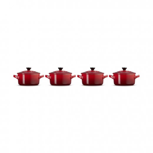 Le Creuset Stengodsgryta Mini Rund 10 cm 4-pack, Cerise