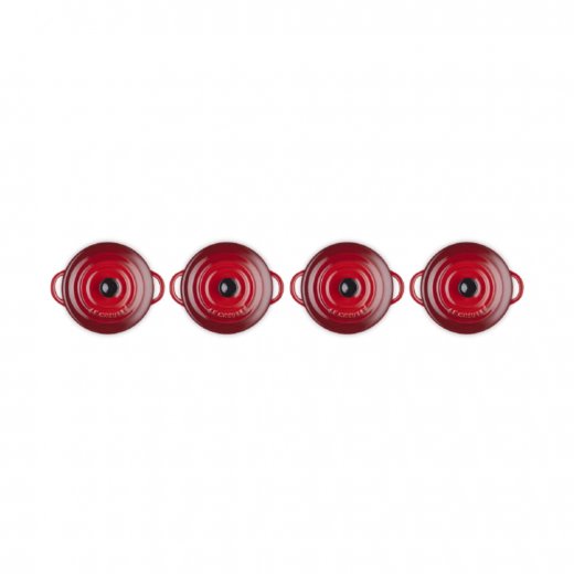 Le Creuset Stengodsgryta Mini Rund 10 cm 4-pack, Cerise