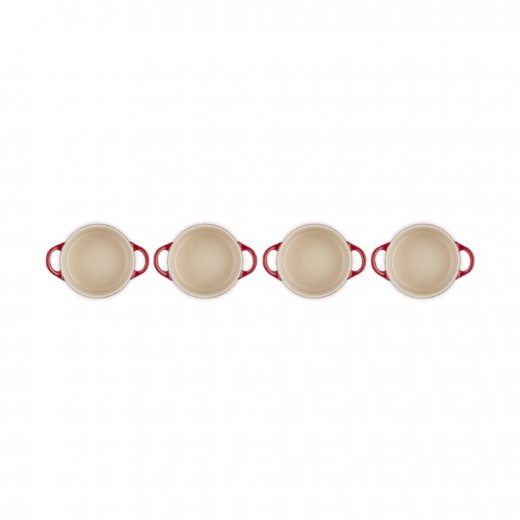 Le Creuset Stengodsgryta Mini Rund 10 cm 4-pack, Cerise